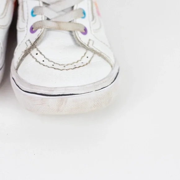 Vans x Flour Shop Rainbow High Tops Toddler Size 8 White Rainbow - Picture 7 of 13